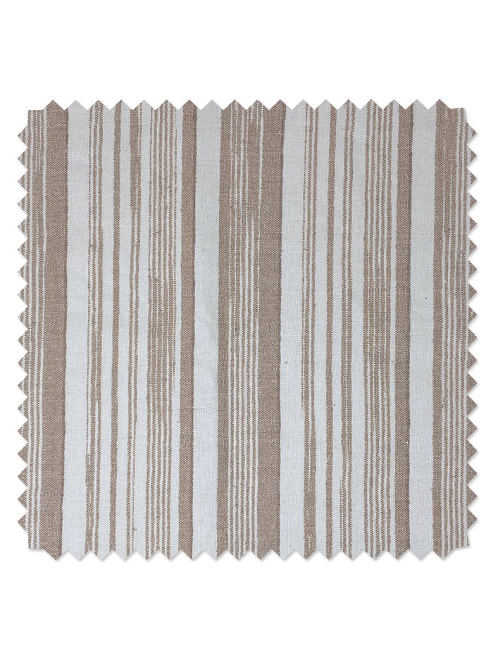 'Stuart Stripe' Linen Fabric by Nathan Turner - Neutral