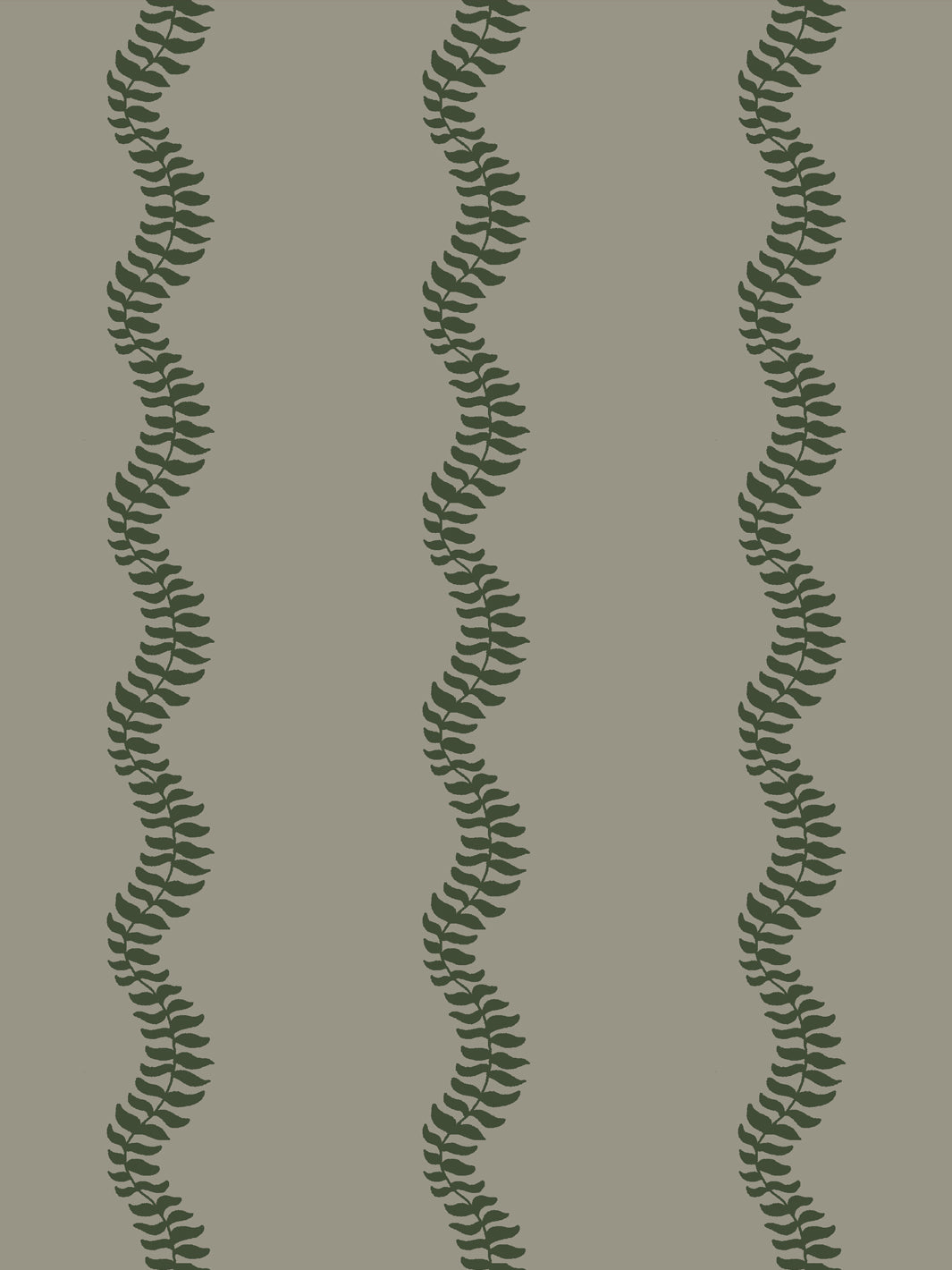 Close crop of dark forest pine green leaf stripes on warm grey-green greige like dusty