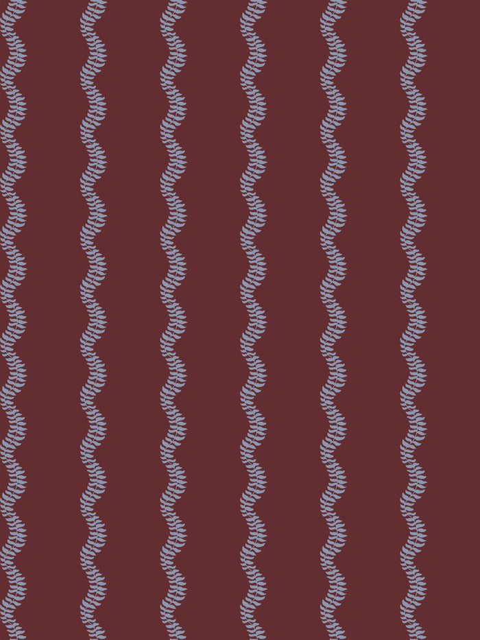 'Sutton Stripe' Wallpaper by Wallshoppe - Faded Periwinkle Merlot