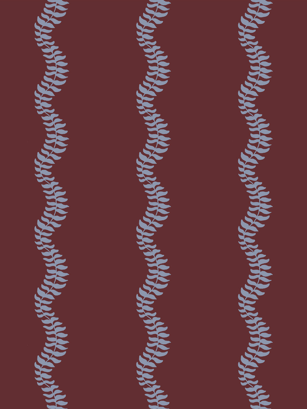 Close crop of dusty periwinkle blue-grey leaf stripes on deep merlot oxblood red
