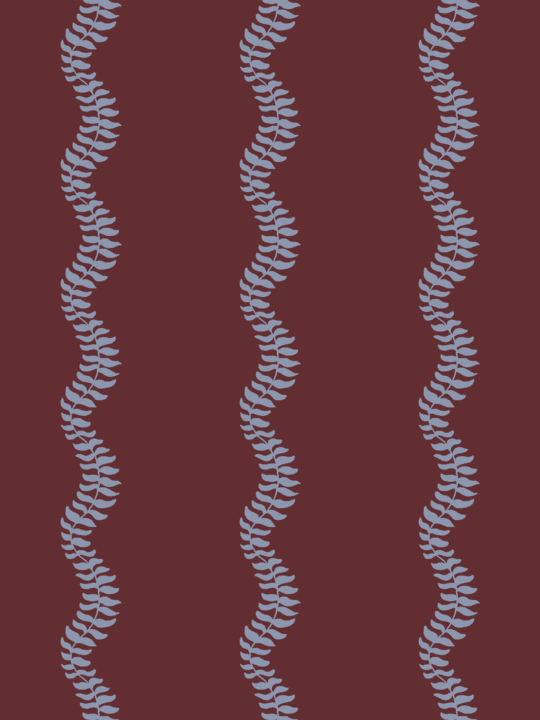 Close crop of dusty periwinkle blue-grey leaf stripes on deep merlot oxblood red