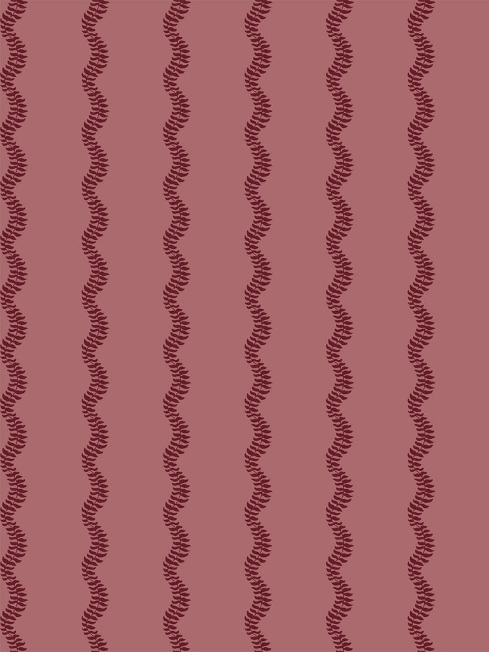 'Sutton Stripe' Wallpaper by Wallshoppe - Heirloom Garnet