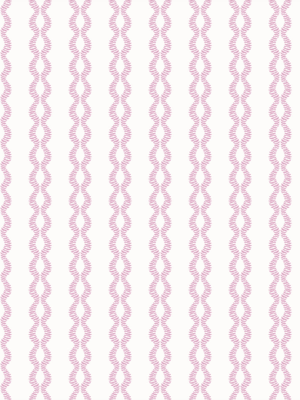 Sutton Vine wallpaper in Antique Mauve, soft pink braided leaf vines on an ivory ground
