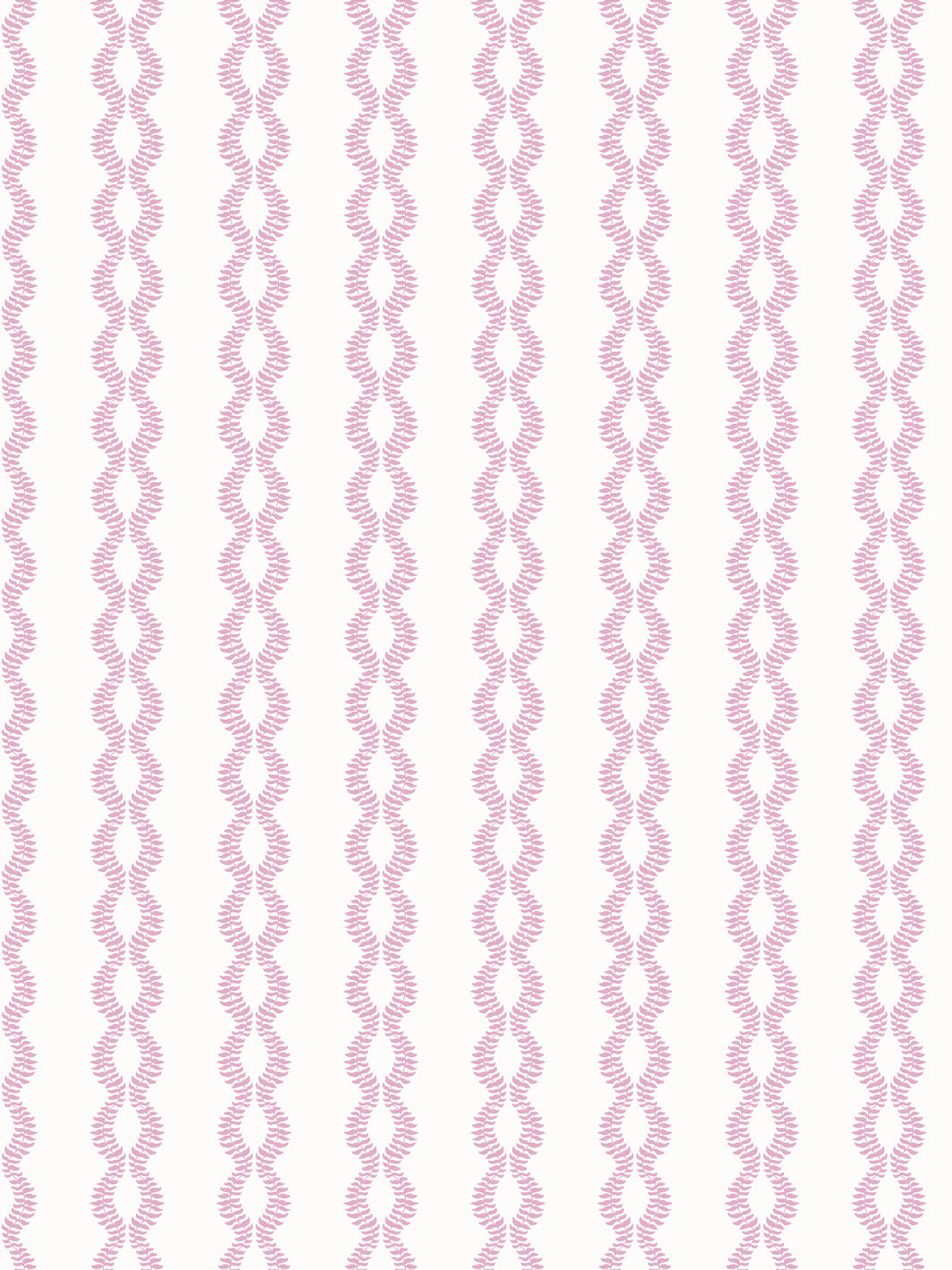Sutton Vine wallpaper in Antique Mauve, soft pink braided leaf vines on an ivory ground
