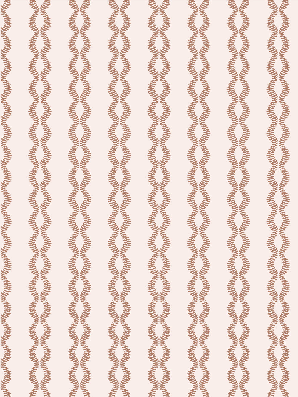 Sutton Vine wallpaper in Toasted Cream, terracotta leaf vines on a blush cream ground