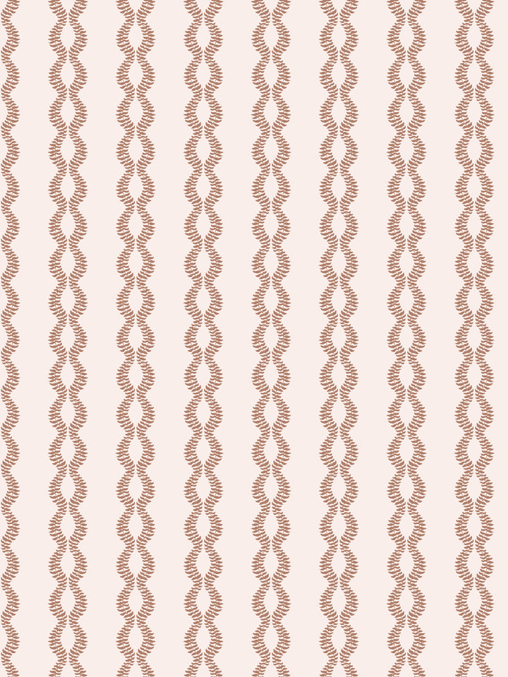 Sutton Vine wallpaper in Toasted Cream, terracotta leaf vines on a blush cream ground