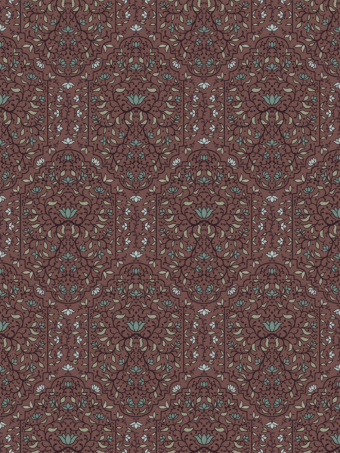 'Taliah Large' Wallpaper by Wallshoppe - Faded Bordeaux