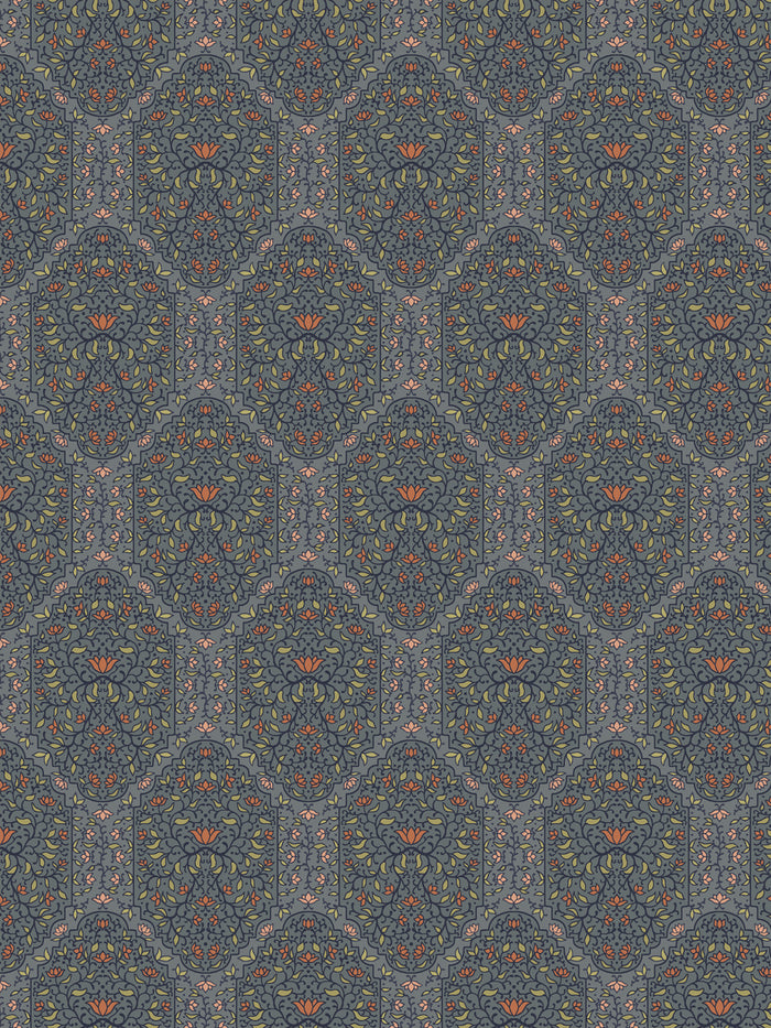 'Taliah' Wallpaper by Wallshoppe - Antique Navy Blossom
