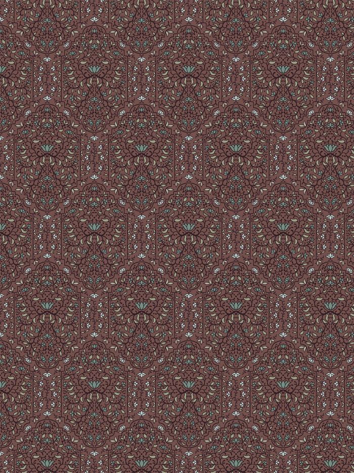'Taliah' Wallpaper by Wallshoppe - Faded Bordeaux