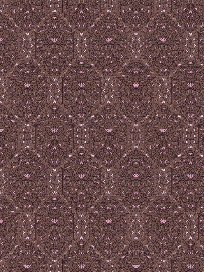 'Taliah' Wallpaper by Wallshoppe - Soft Camellia Walnut