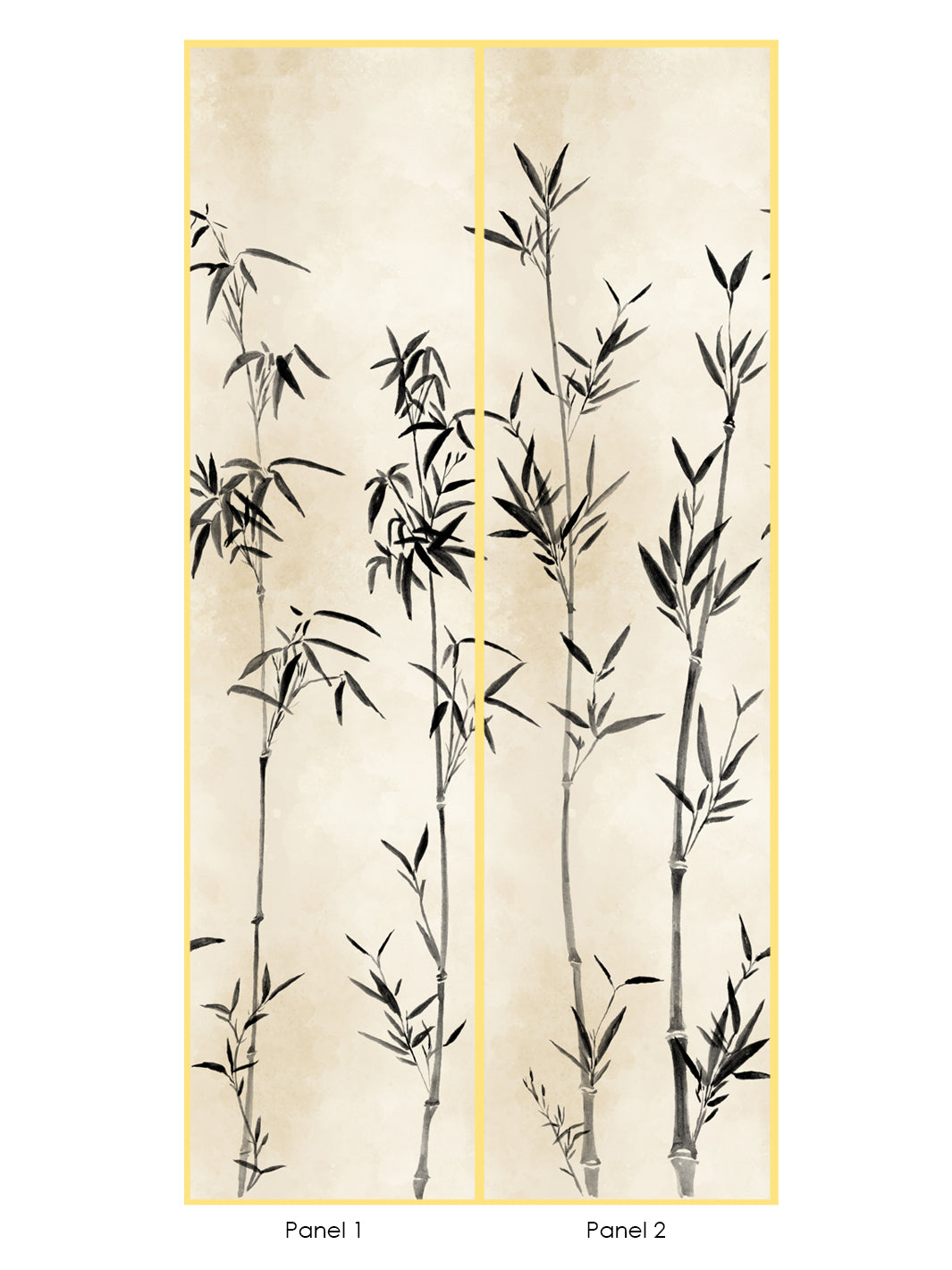 'The Big Bamboo' Mural Wallpaper by Flint Wood & Hicks - Ink Black