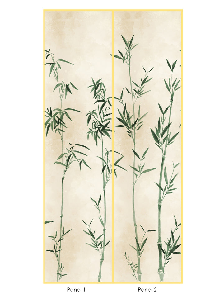 'The Big Bamboo' Mural Wallpaper by Flint Wood & Hicks - Green