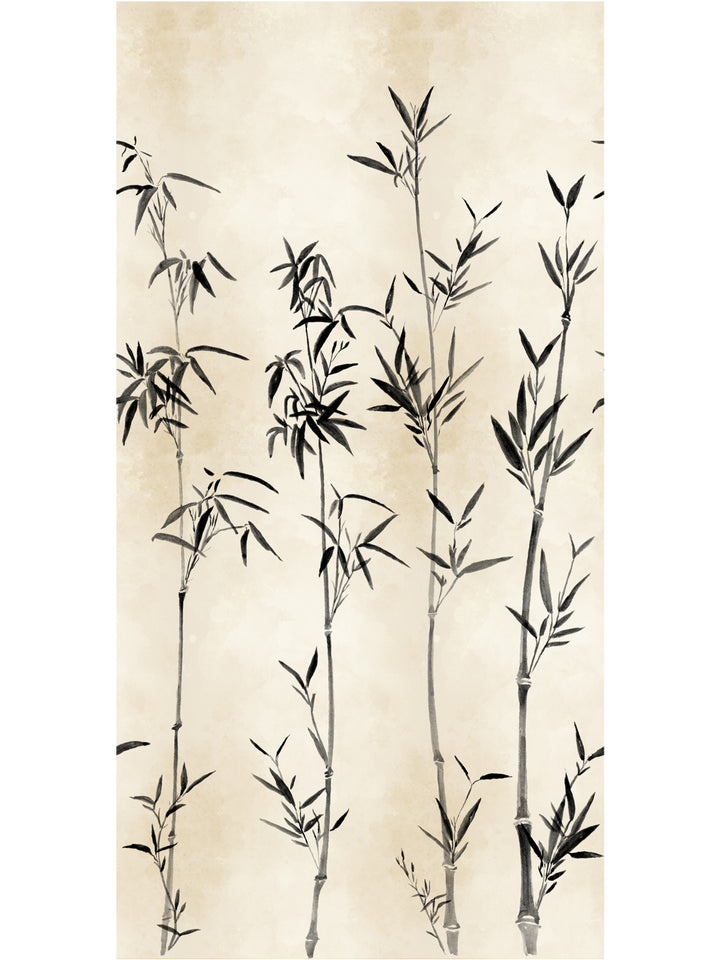 'The Big Bamboo' Mural Wallpaper by Flint Wood & Hicks - Ink Black