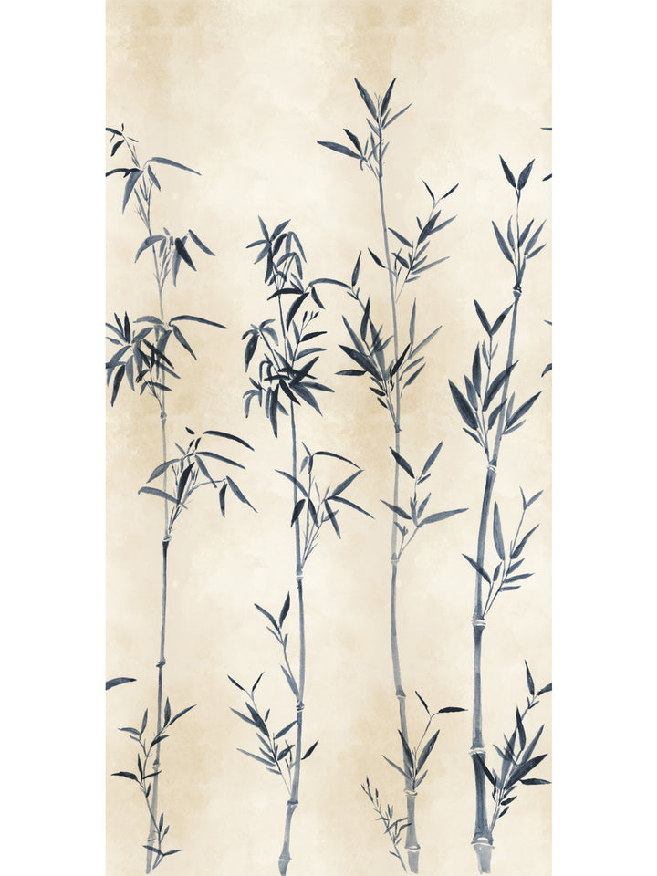 'The Big Bamboo' Mural Wallpaper by Flint Wood & Hicks - Ink Blue