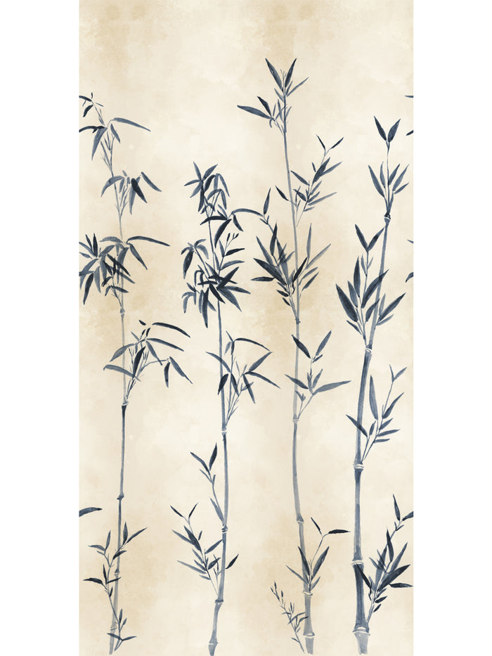 'The Big Bamboo' Mural Wallpaper by Flint Wood & Hicks - Ink Blue