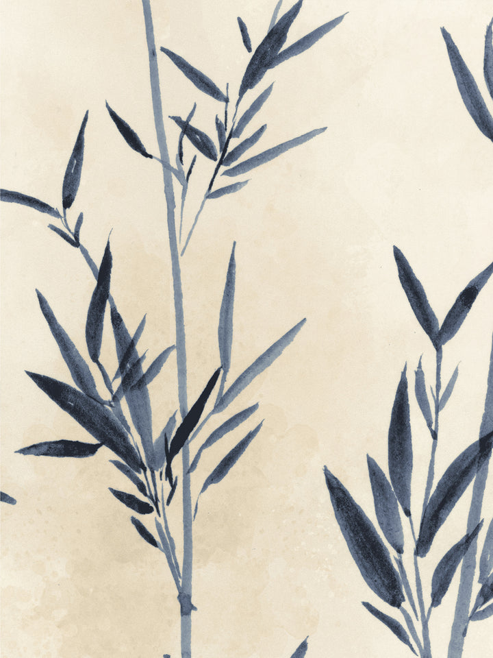 'The Big Bamboo' Mural Wallpaper by Flint Wood & Hicks - Ink Blue