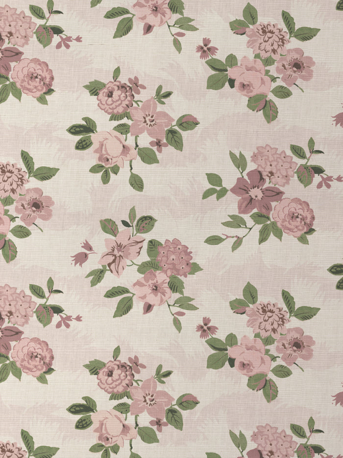 'Theodora' Grasscloth Wallpaper by Nathan Turner - Pink Green