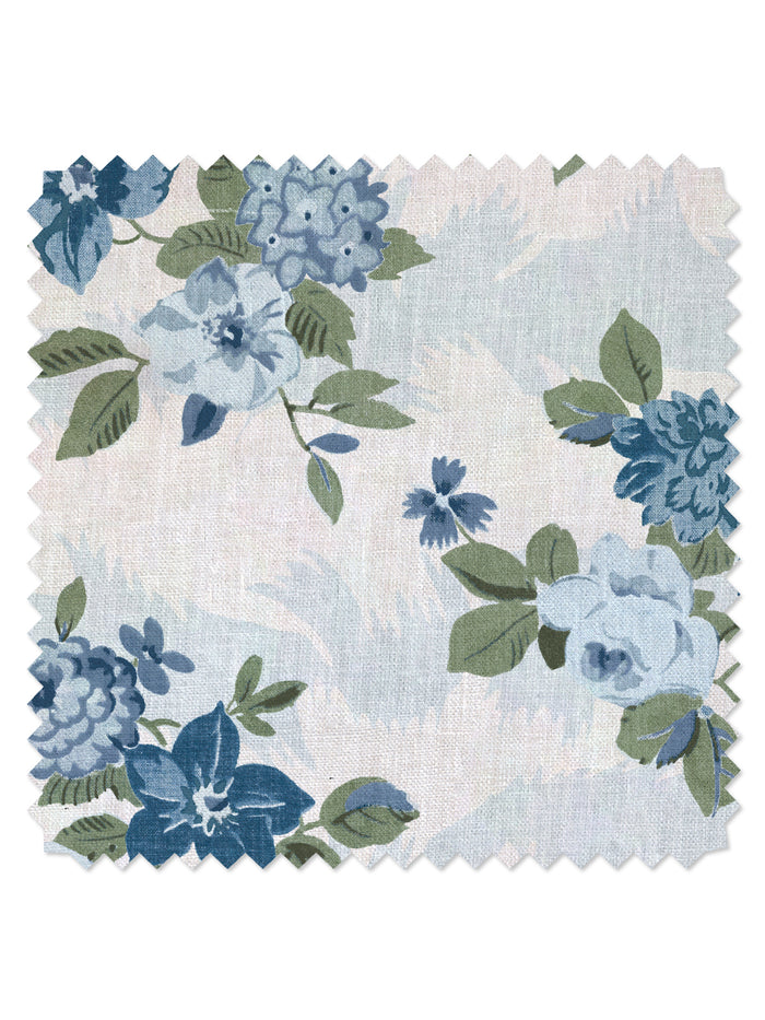 Theodora' Linen Fabric by Nathan Turner - Blue Green