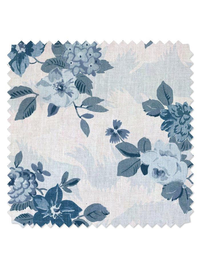 Theodora' Linen Fabric by Nathan Turner - Blues