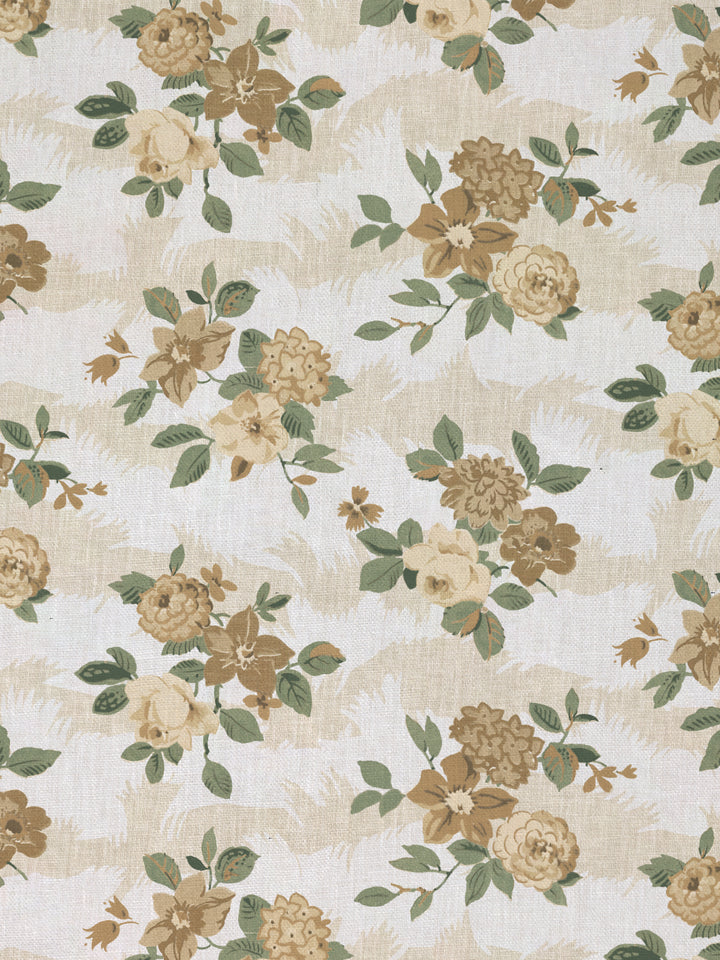 theodora linen fabric by nathan turner gold green
