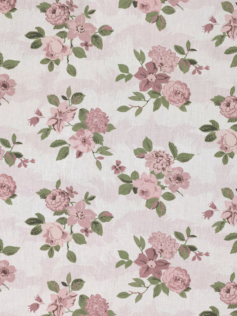 theodora linen fabric by nathan turner pink green