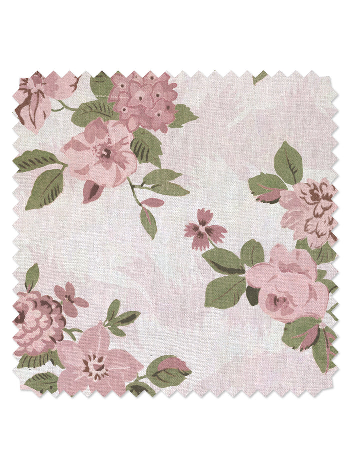 Theodora' Linen Fabric by Nathan Turner - Pink Green