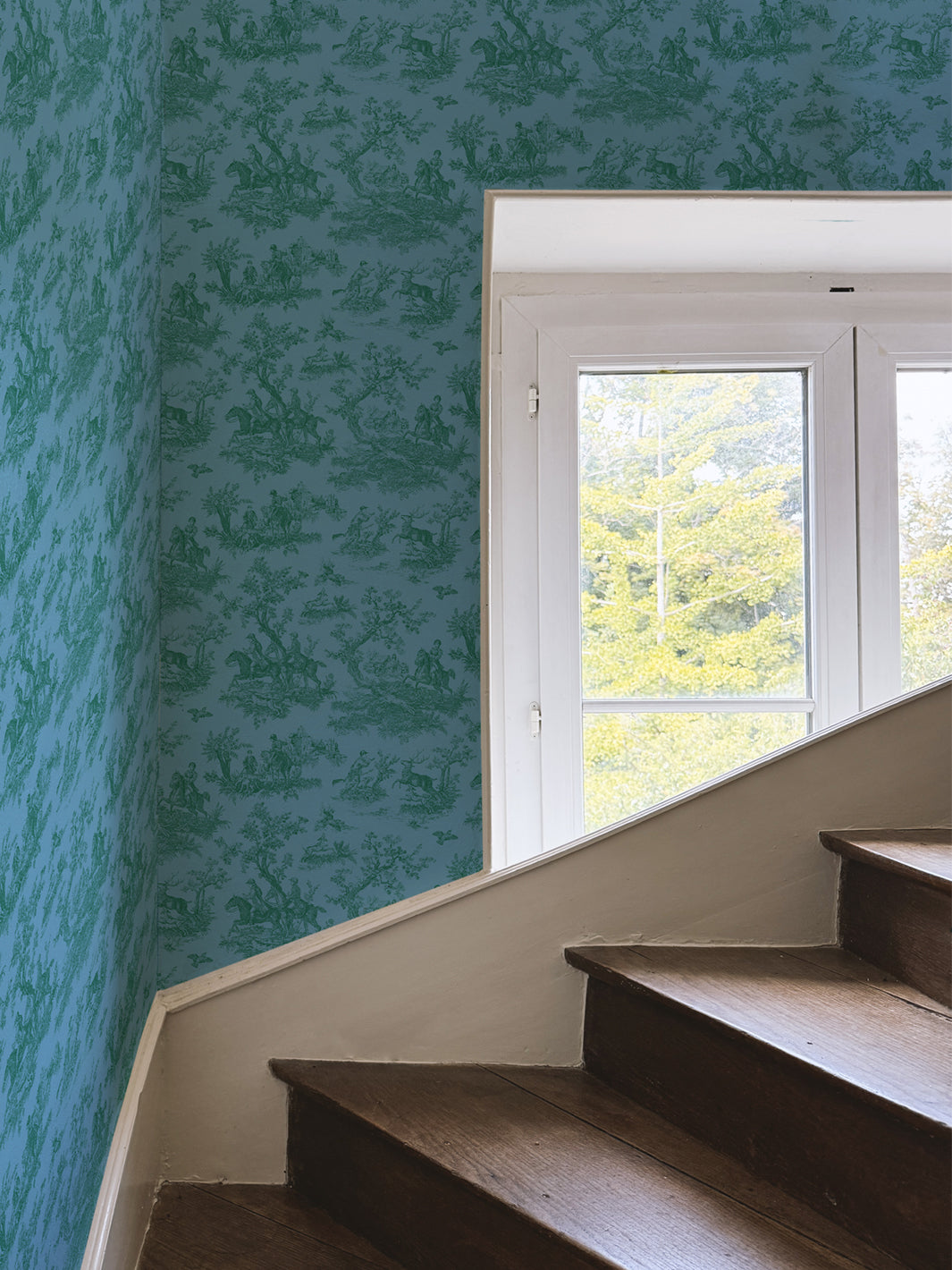 'Toile du Saint Calais' Wallpaper by Clare V. - Azure Fern