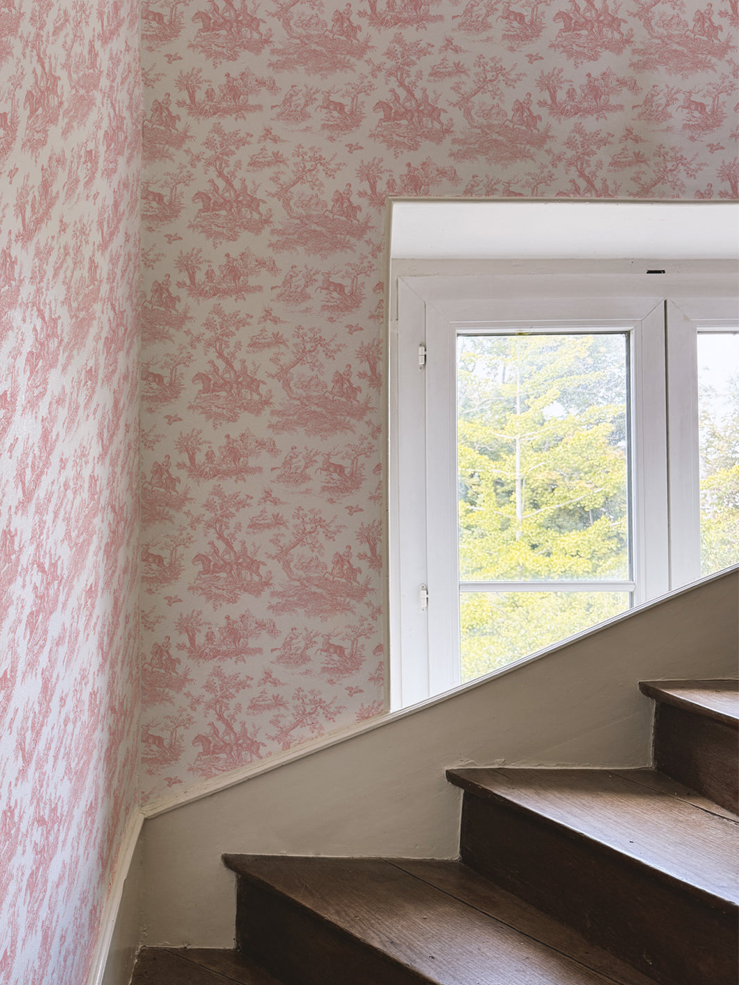 'Toile du Saint Calais' Wallpaper by Clare V. - Petal Cream