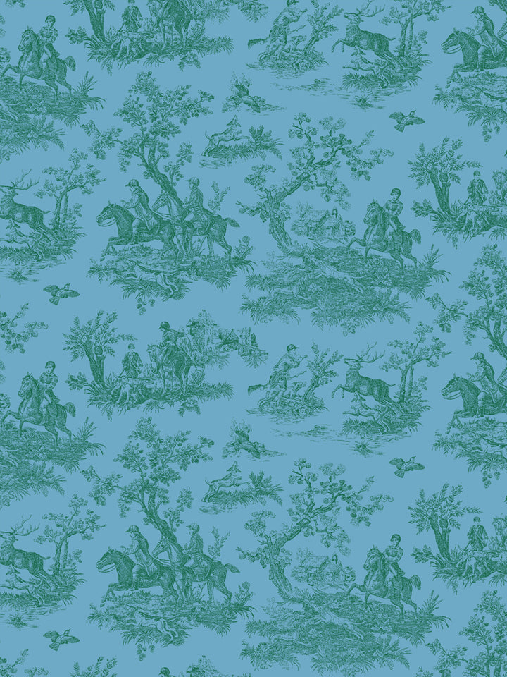 'Toile du Saint Calais' Wallpaper by Clare V. - Azure Fern