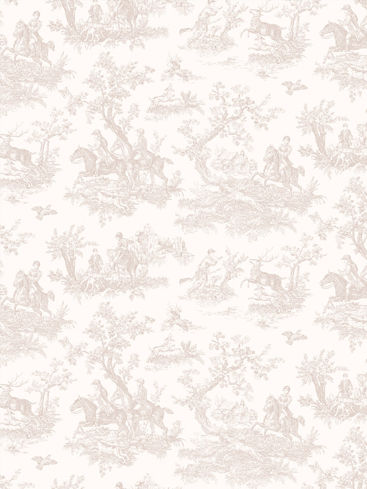 'Toile du Saint Calais' Wallpaper by Clare V. - Bisque Cream