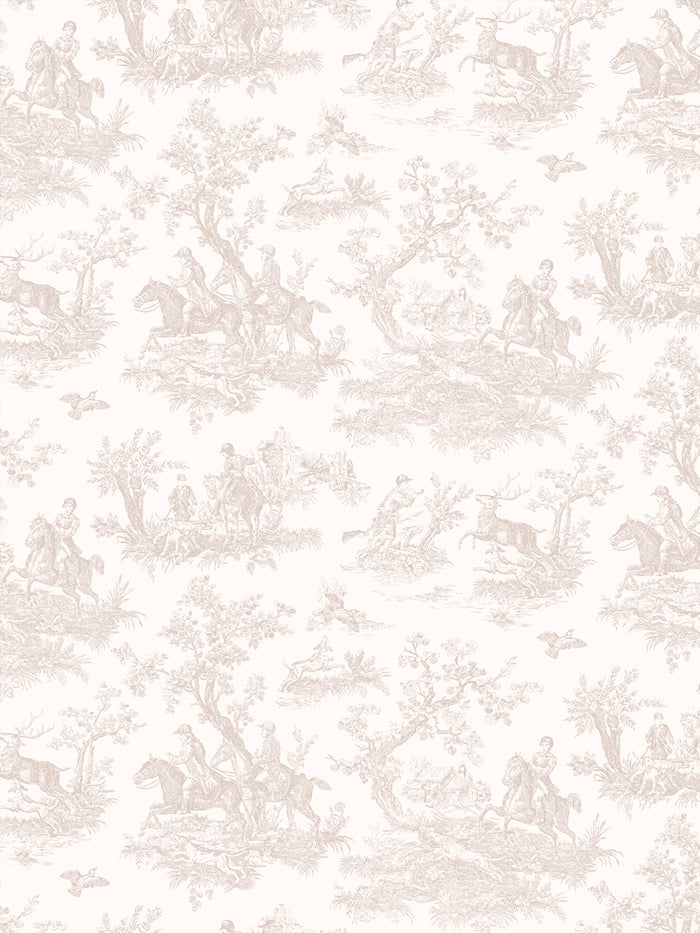 'Toile du Saint Calais' Wallpaper by Clare V. - Bisque Cream