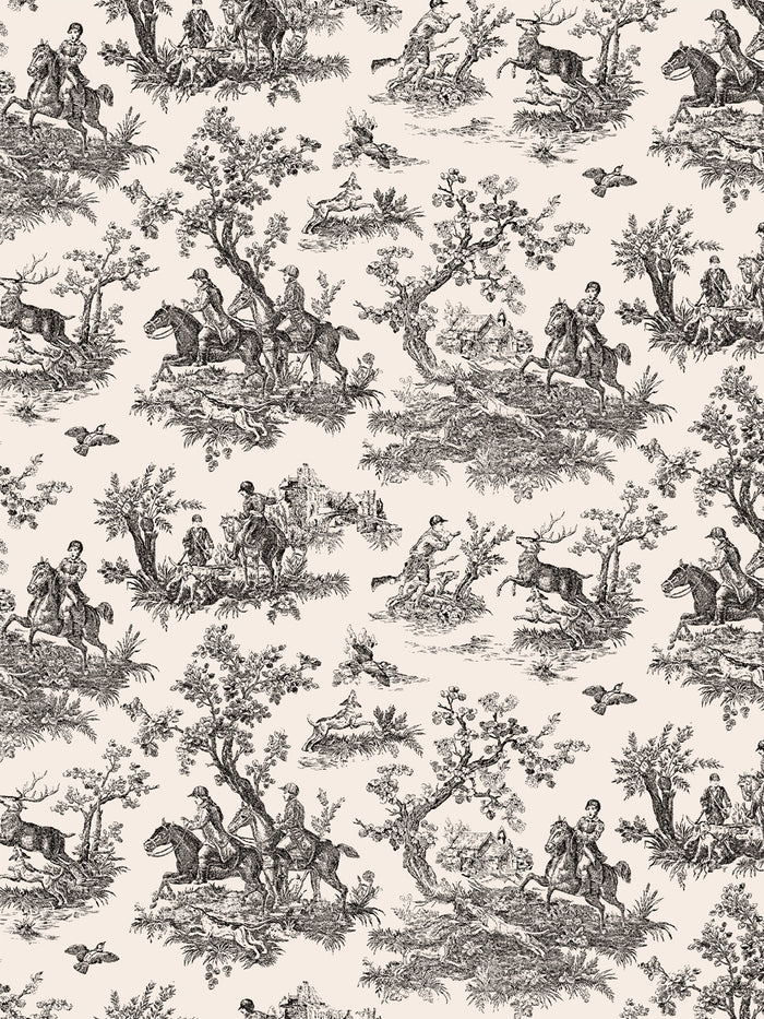 'Toile du Saint Calais' Wallpaper by Clare V. - Black Cream