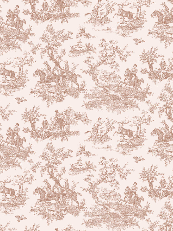 'Toile du Saint Calais' Wallpaper by Clare V. - Clay Cream