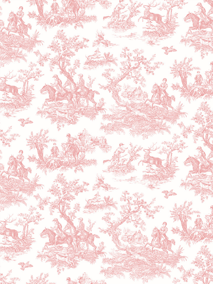 'Toile du Saint Calais' Wallpaper by Clare V. - Petal Cream