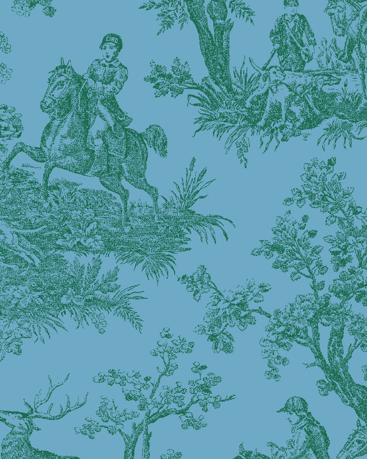 'Toile du Saint Calais' Wallpaper by Clare V. - Azure Fern