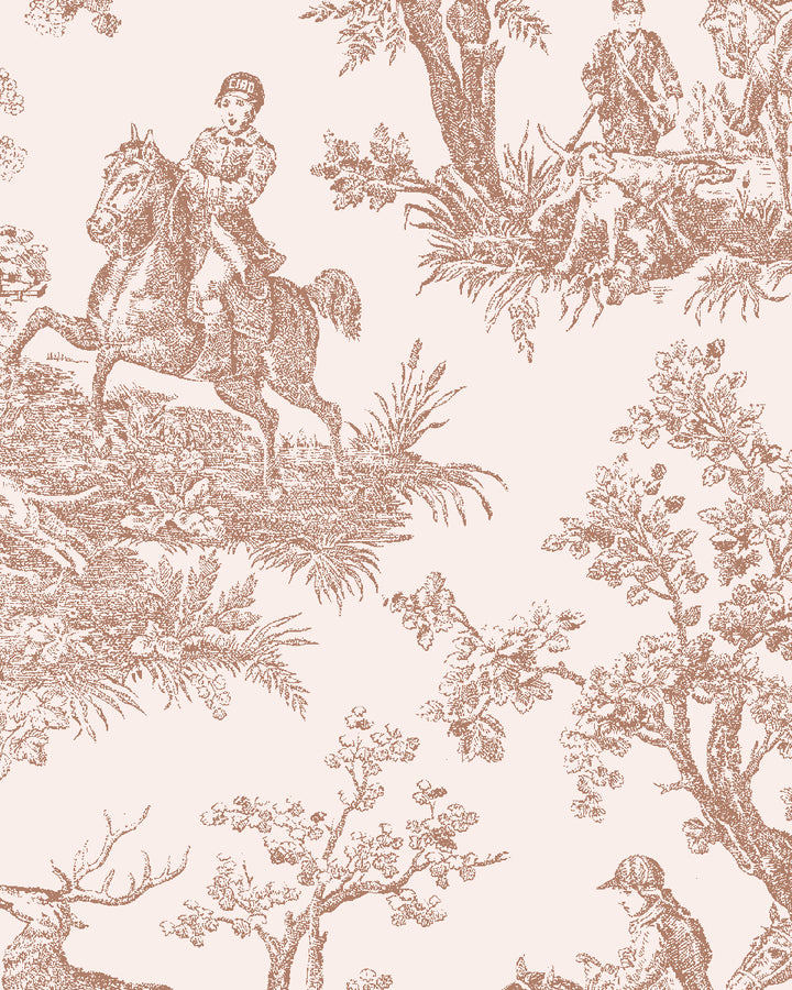 'Toile du Saint Calais' Wallpaper by Clare V. - Clay Cream