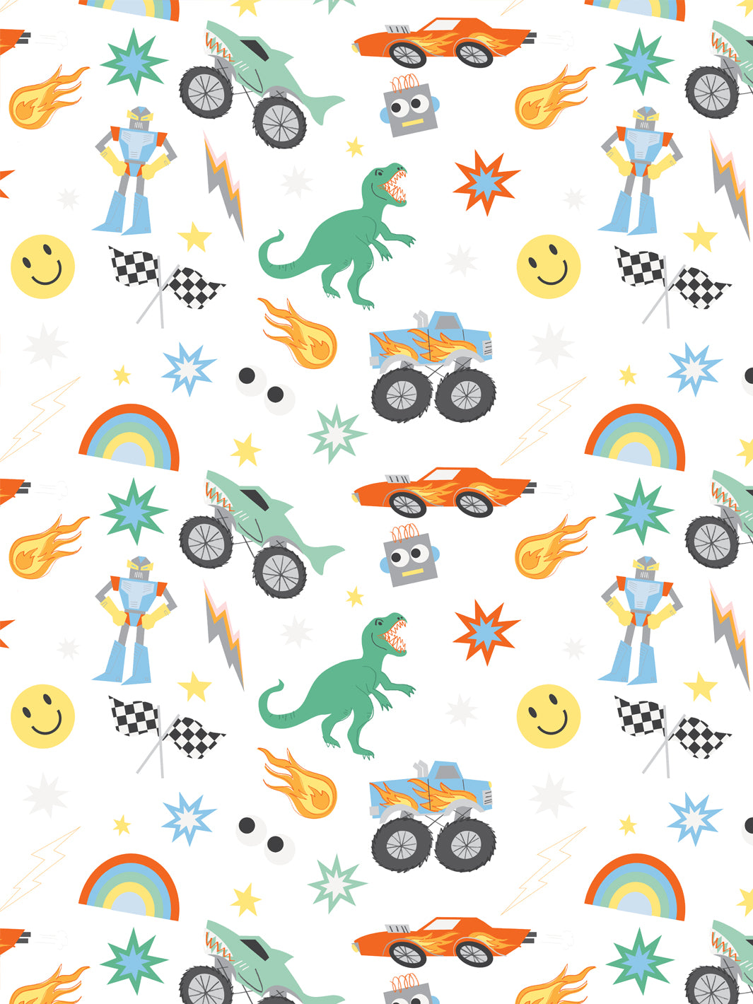 'Toybox' Gift Wrap by Meri Meri - White