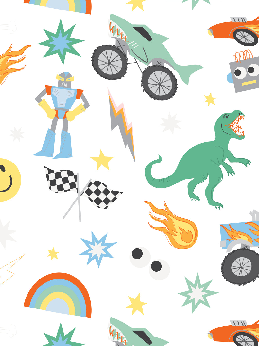 'Toybox' Gift Wrap by Meri Meri - White