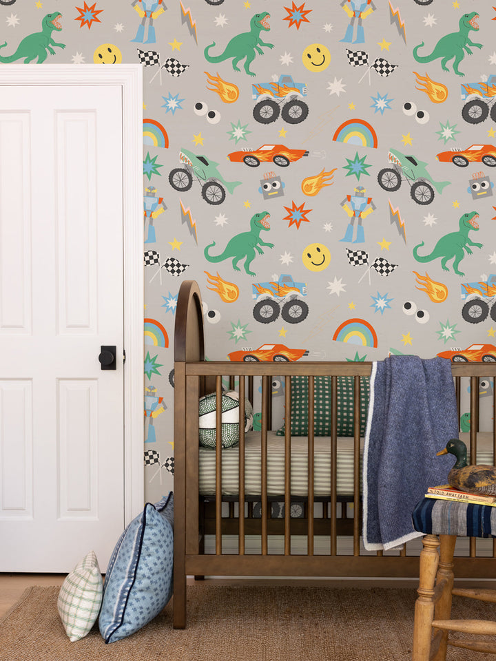 'Toybox' Wallpaper by Meri Meri - Mushroom