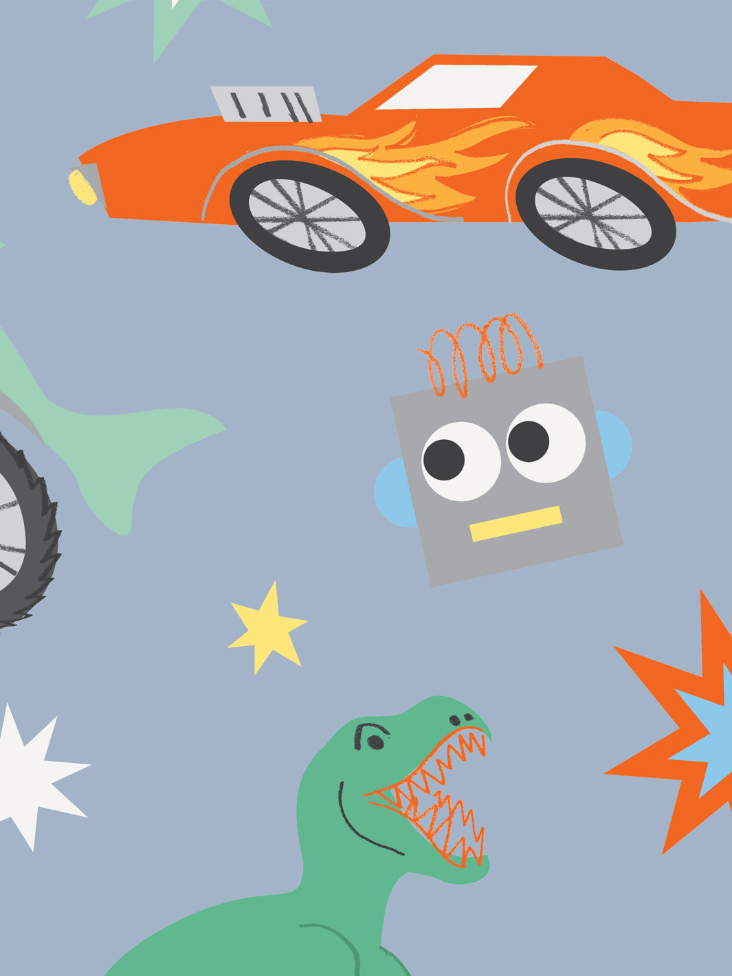 'Toybox' Wallpaper by Meri Meri - Slate Blue