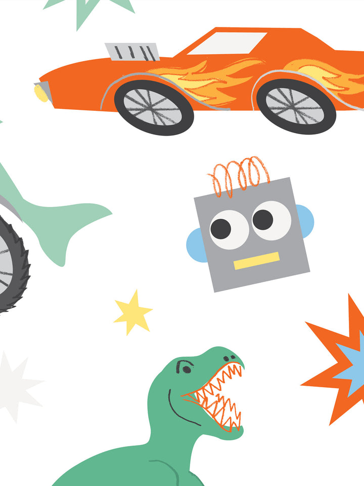 'Toybox' Wallpaper by Meri Meri - White