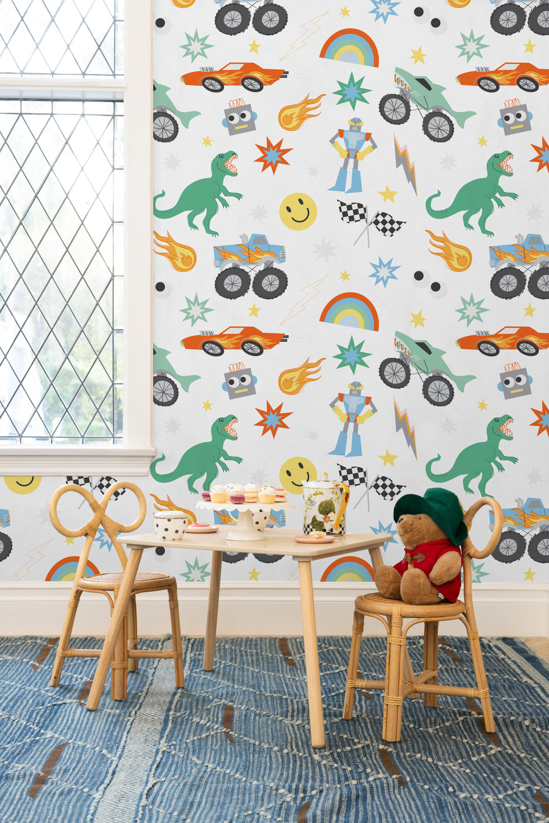 'Toybox' Wallpaper by Meri Meri - White