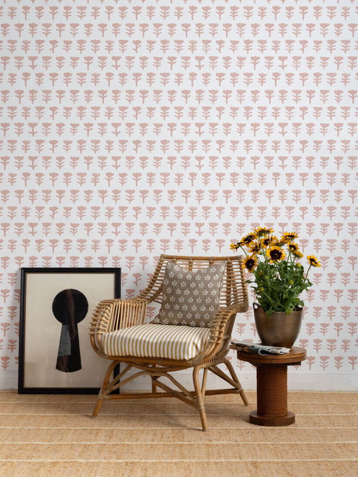 'Tulip Large' Wallpaper by Sugar Paper - Rose