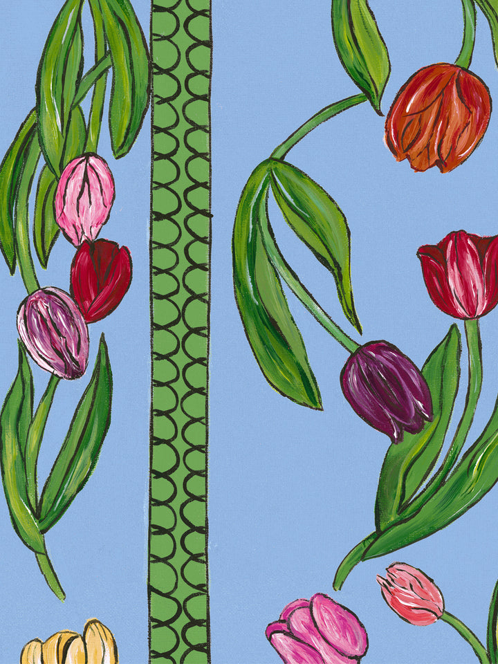'Tulips' Wallpaper by Carly Beck City Blue - Blue