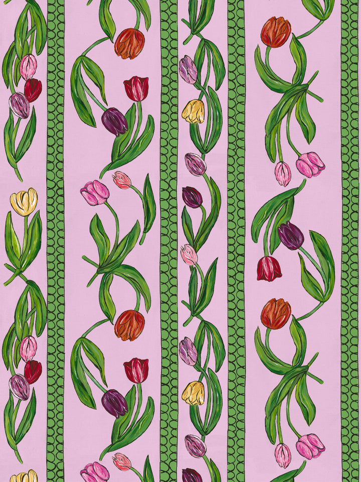 'Tulips' Wallpaper by Carly Beck City Blue - Lilac