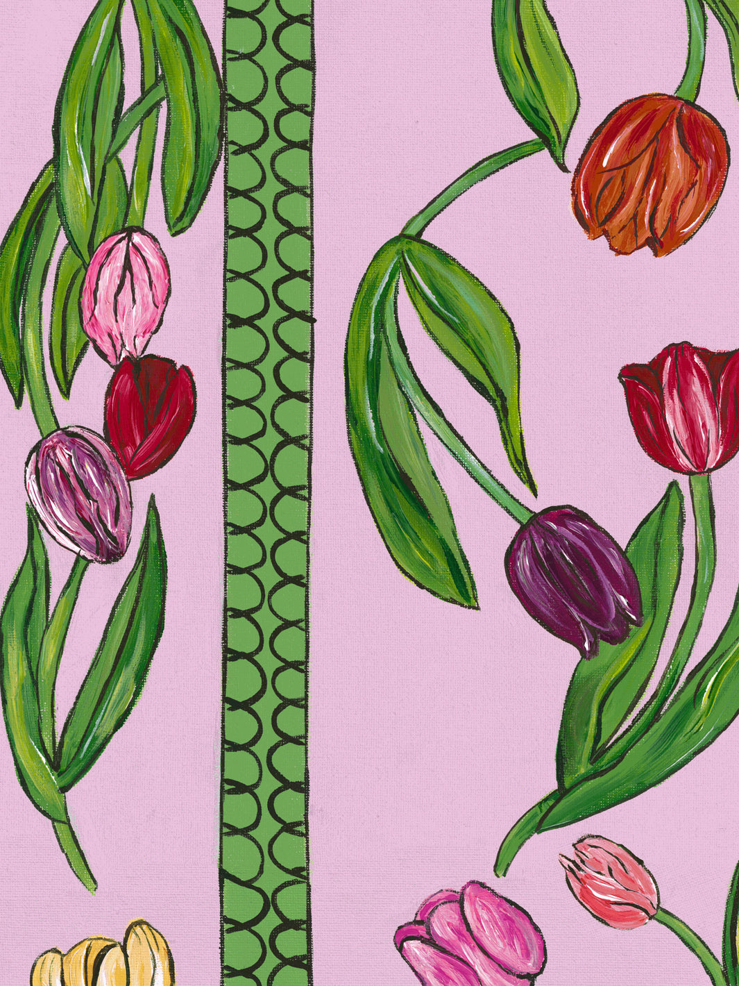 'Tulips' Wallpaper by Carly Beck City Blue - Lilac