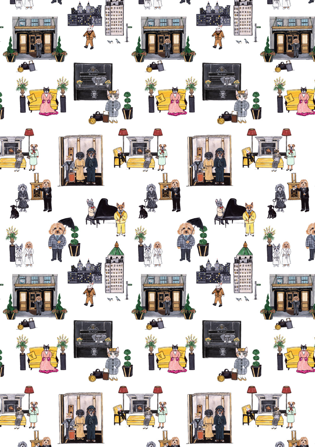'Upper East Side' Gift Wrap by Carly Beck - White