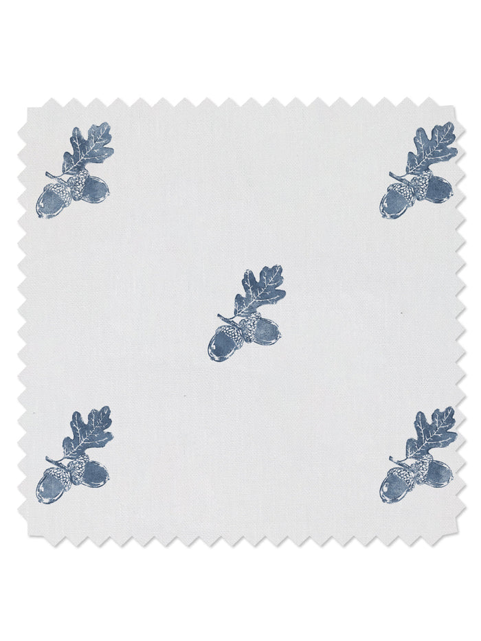 'Valley Acorn' Linen Fabric by Nathan Turner - Darker Blue