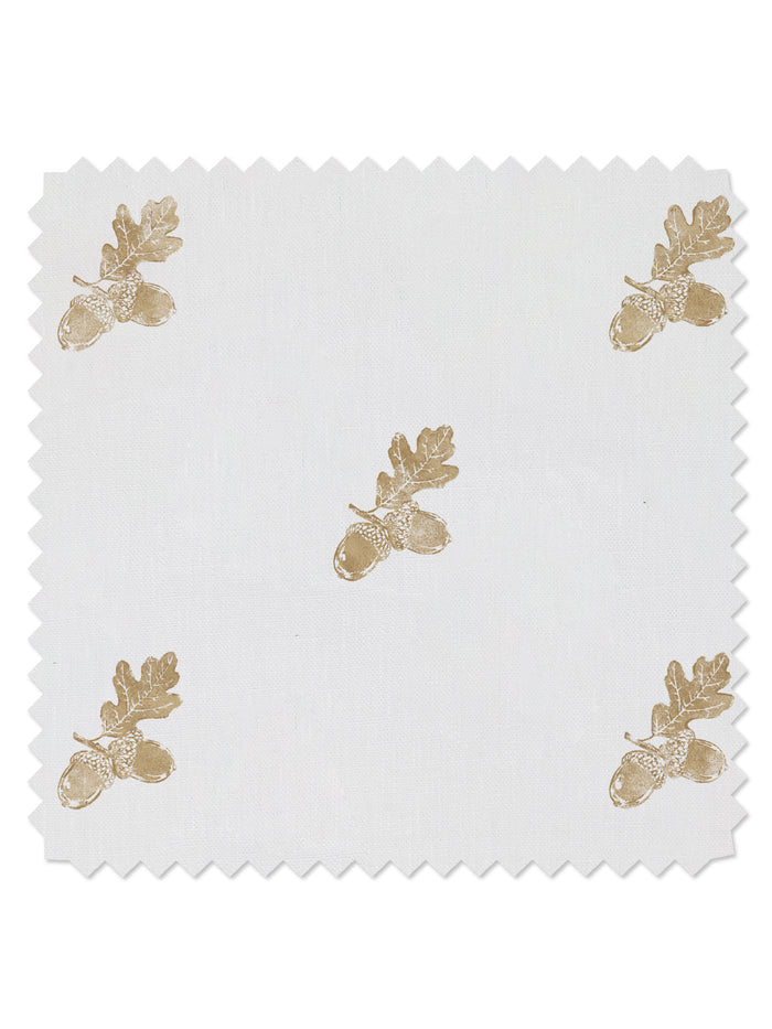 Valley Acorn' Linen Fabric by Nathan Turner - Gold