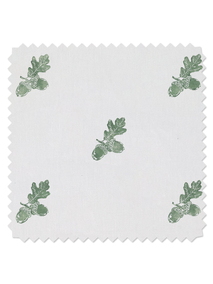 'Valley Acorn' Linen Fabric by Nathan Turner - Green